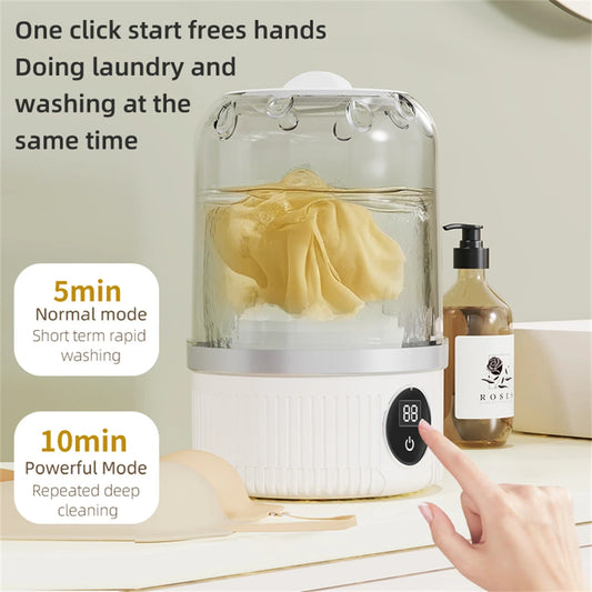 1L Mini Rechargeable Washing Machine Underwear Travel Portable Small Socks Washing Machine Dehydratable Portable Laundry Bucket