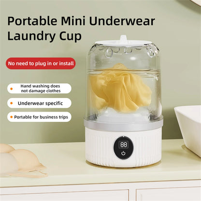 1L Mini Rechargeable Washing Machine Underwear Travel Portable Small Socks Washing Machine Dehydratable Portable Laundry Bucket